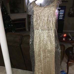 Sorella vita gold sequin ball gown